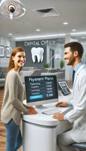 Smiling patient discusses dental payment options