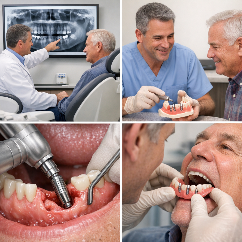 Steps in getting an implant supported partial denture at Beverly Hills Periodontics